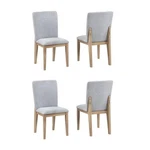 Pemberly Row Contemporary Set Of 4 Gray Linen Fabric And Oak Dining Chairs New. Price: $412.61.