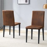 Two Brown Technology Fabric Dining Chairs, Simple And Versatile, Comfortable New. Price: $144.73.