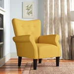 Yellow Linen Upholstered Tufted Fabric Accent Club Citrine New. Price: $279.95.