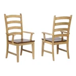 Sunset Trading Brook 18" Wood Ladder Back Dining Armchairs Cream (set Of 2) New. Price: $531.06.