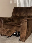 Lifestyle Manual Microfiber Standard Recliner - Brown Faux Suede Used. Price: $250.00.