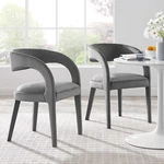Modway Pinnacle Performance Velvet Dining Chair Set Of Two Gray New. Price: $444.00.