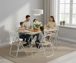 Homy Casa Folding Dining Table Chairs Set, Kitchen, Patio, Card Game,multi-use New. Price: $79.99.