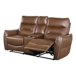Benjara Teren Power Recliner Loveseat- 63 Inch- Brown Grain Leather- Cupholders New. Price: $1373.57.
