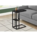 Monarch C-shaped Accent Table In Metal Black Marble Look New. Price: $76.25.