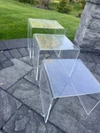Vtg Hollywood Regency Clear Lucite Nesting Tables Side Or End Set Of 3 Used. Price: $199.00.