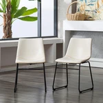 Lotusville Vintage Pu Leather Dining Chairs, Set Of 2, White New. Price: $141.99.