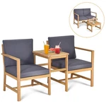 Patiojoy 3PCS Table Chairs Set Solid Wooden Sectional Garden Furniture New. Price: $139.99.