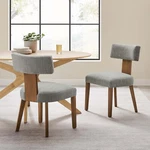 Modway Nalani Dining Chairs - Set Of 2 Heathered Weave Wheat Deep Brown New. Price: $228.25.