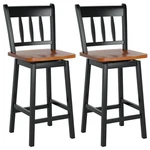Costway Set Of Swivel Bar Stools 24.5" Counter Height Dining Chairs Black New. Price: $117.99.
