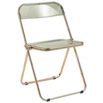 Bowery Hill Acrylic Folding Chair With Gold Metal Frame Amber New. Price: $133.94.