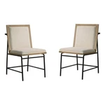 Pemberly Row Set Of 2 Oak Finish Wood Dining Chairs With Metal Legs New. Price: $336.06.