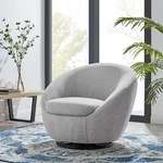 Modway Buttercup Upholstered Fabric Swivel Chair In Black Light Gray New. Price: $421.62.