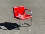 1/4 Italian Bauhaus Red Leather Chrome Vintage Gebraucht. Price: $418.50.