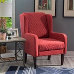 Pemberly Row Upholstered Wingback Accent Chair With Quilted & Seat Rust New. Price: $183.63.