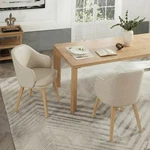Kislot Wooden Dining Chairs Set Of 2, Faux Leather Beige Pu New. Price: $149.74.