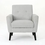 Noble House Sienna Modern Button Back Lt Gray Fabric Club Chair (35B) Open. Price: $180.00.