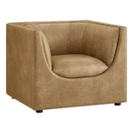 Modway Hilda Curved Back Vegan Leather Upholstered Armchair In Toast New. Price: $488.99.