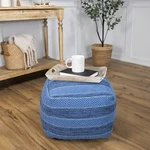 Northlight 14" Blue Striped Woven Cotton Square Pouf New. Price: $88.19.