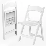 Allpop 2 Resin Folding Chair With Vinyl Padded Seat, 550LB Pack, White New. Price: $109.99.