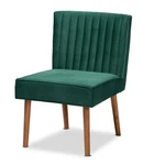 Baxton Studio Alvis Green Velvet Upholstered And Brown Wood Dining Chair New. Price: $240.99.