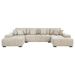 U-shaped Beige Sofa Chaise Sectional Accents Pillows Living Room Furniture New. Price: $1999.00.
