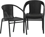 Flash Furniture Lila Modern Rattan Indoor/outdoor Stackable Dining Chairs, New. Price: $183.66.