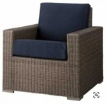 Threshold Heatherstone Wicker Patio Club Chair Navy. Price: $350.00.