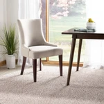 Safavieh Becca 19''H Linen Dining Chair Silver Nail Head Taupe New. Price: $256.31.