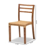 Baxton Studio Arthur Modern Brown Wood And Rattan 2-PIECE Dining Chair Set New. Price: $231.86.