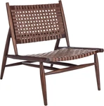 Natural & White Leather Woven Accent Chair - Home Soleil Collection New. Price: $408.99.