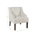 Classic Swoop Accent Armchair Cream/gray Vintage Stencil - Homepop Open. Price: $125.99.