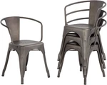 Metal Dining Chairs Set Of 4 Patio Chiar Indoor Outdoor Kitchen 18 Inc... New. Price: $159.99.