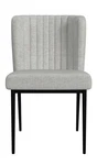 Homepop Channel Back Dining Chair With Metal Legs Light , Gray Woven (set Of 2) Open. Price: $224.99.
