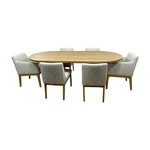 Castlery Harper Dining Table With Elliot Chair Set Used. Price: $2270.00.