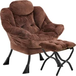 Plush Dark Brown Lazy Chair With Folding Ottoman & Side Pockets Comfort New. Price: $220.99.