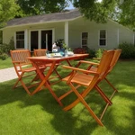 Foldable Patio Dining Set 4 Chairs & Table Universal Indoor/outdoor New. Price: $418.69.