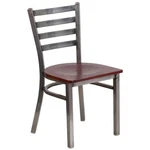 Flash Hercules Ladder Back Restaurant Chair, Mh Wood Seat/clear Coated Metal New. Price: $124.99.