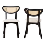 Baxton Studio 2PC Dannell Fabric And Wood Dining Chairs: Mid-century, New. Price: $158.99.