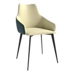 Leisuremod Sonnet Dining Chair With Leather Seat And Iron Legs Cream Green New. Price: $344.76.