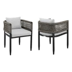 Armen Living Felicia 19" Fabric Outdoor Dining Chairs Light Gray (set Of 2) New. Price: $992.87.