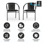 Flash Furniture Stackable Rattan Curved Back Dining Chair Black (set Of 2) New. Price: $147.60.
