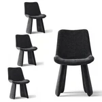 Set 4 Upholstered Dining Chairs Flared Tripod Base Soft Fabric Side New. Price: $649.99.