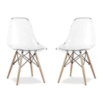 Aron Living Pyramid 17.5" Plastic And Wood Dining Chairs Clear (set Of 2) New. Price: $225.99.