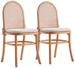 Paragon Matte Nature Wood And Cane Dining Chairs Set Of 2 New. Price: $949.91.