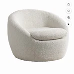 Winnie Modern Teddy Boucle Fabric Barrel Chair, 360 Degree Swivel, White New. Price: $135.00.