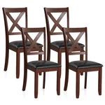 Wooden Dining Chairs Set Of 4 Kitchen Side W/ Padded Seat Rubber Legs New. Price: $269.99.