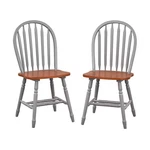 Set Of 2 Carolina Windsor Wood Dining Chairs Gray/walnut - Buylateral New. Price: $90.99.