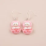Cute White Cat Pink Chair Kitty Hook Dangle Drop Earrings Gift Idea New. Price: $6.38.