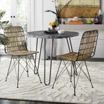 Safavieh Minerva Wicker Dining Chair Set Of 2 Natural / Black New. Price: $236.35.